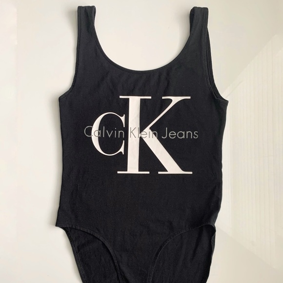 calvin klein logo bodysuit